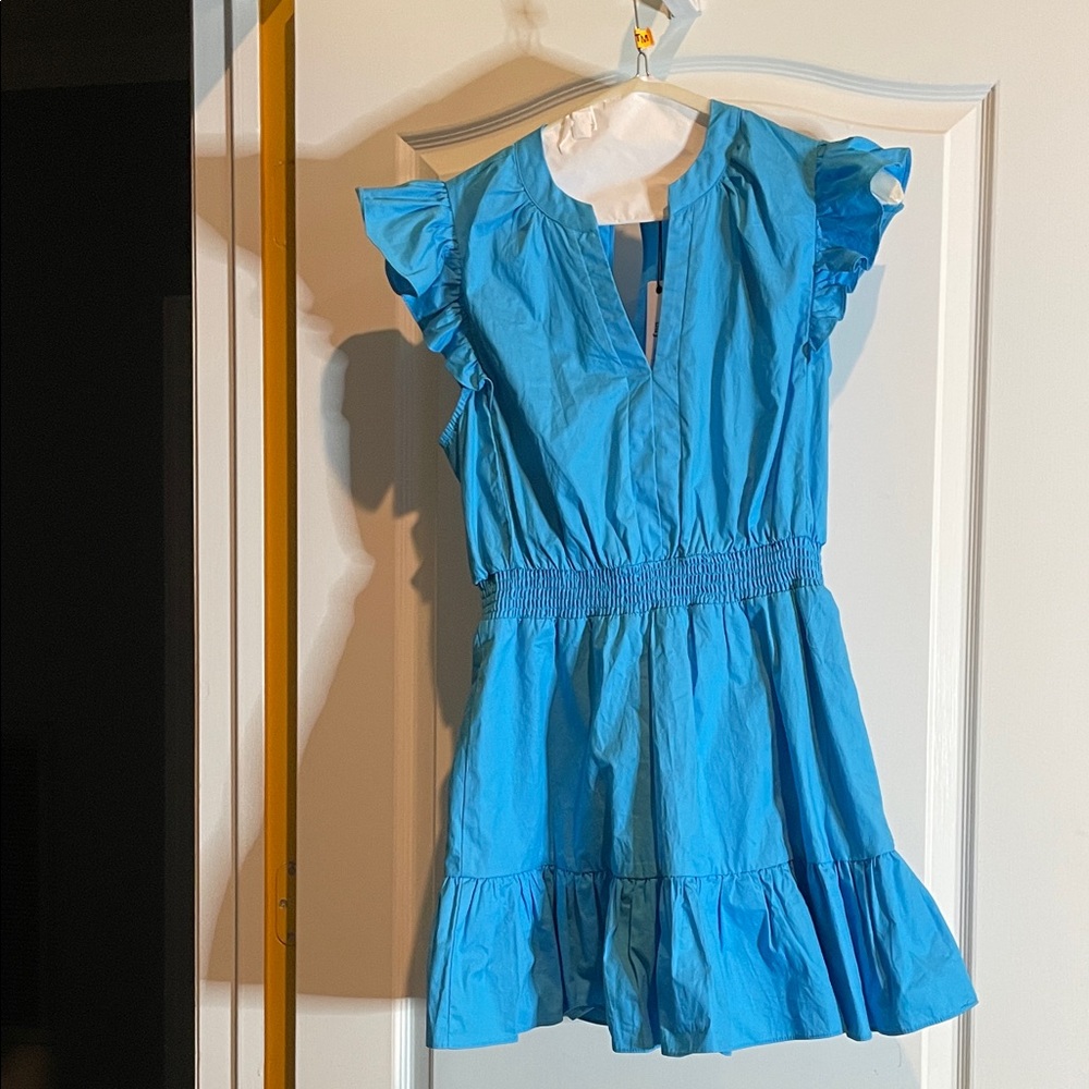 Day and Moon Blue Ruffled Dress